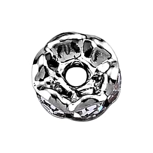 GCS Set of 100pcs Austrian Crystal Spacer Beads in Silvertone