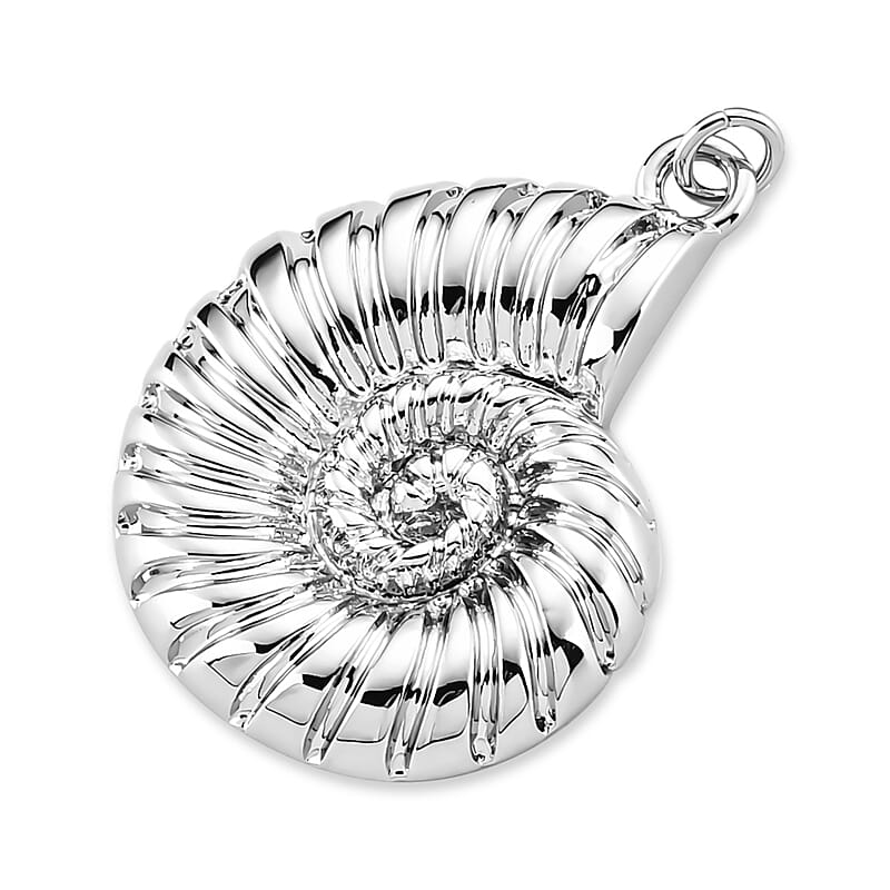 GCS Set of 5pcs Nautilus Shell Pendant in Silvertone