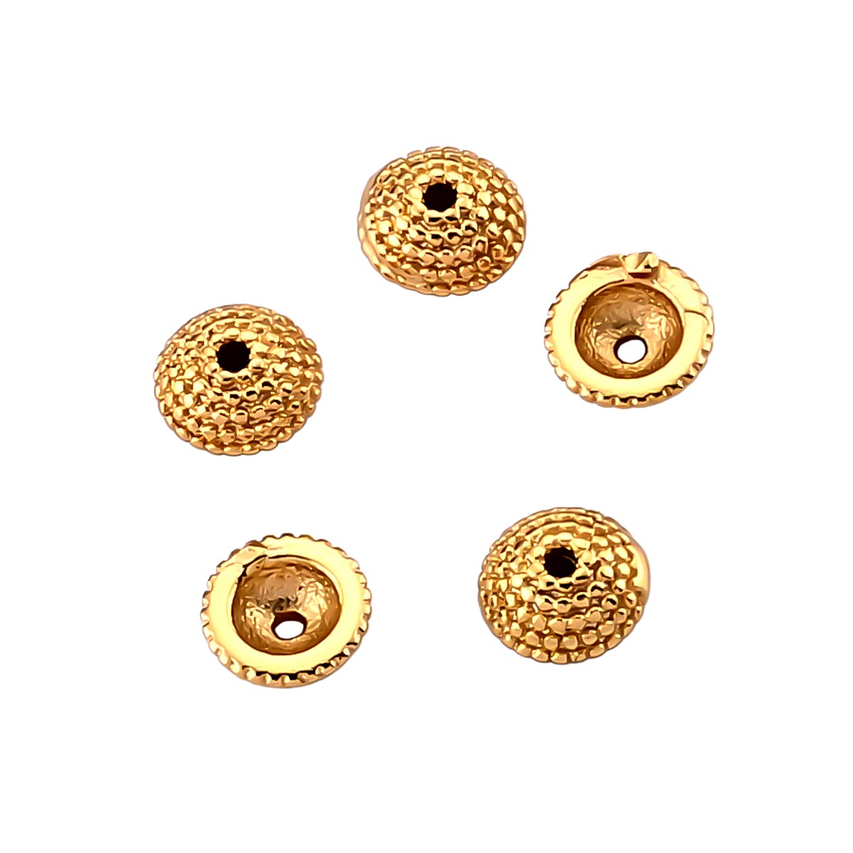 GCS Set of 100pcs Bead Caps in Goldtone