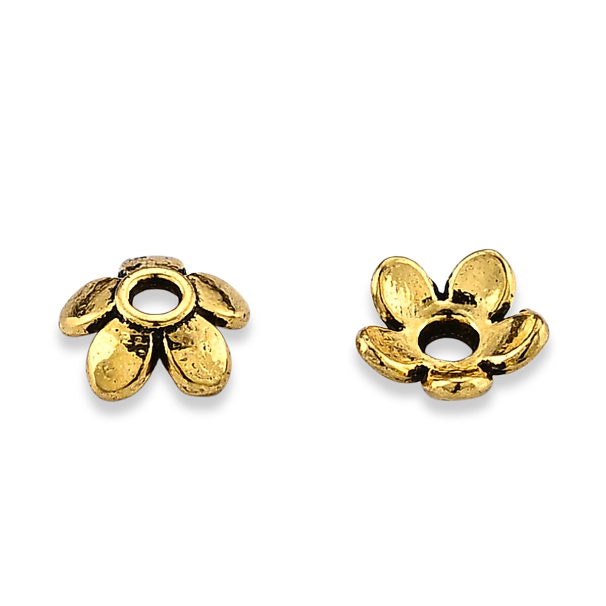 GCS Set of 666pcs 5 Petal Flower Bead Caps in Goldtone