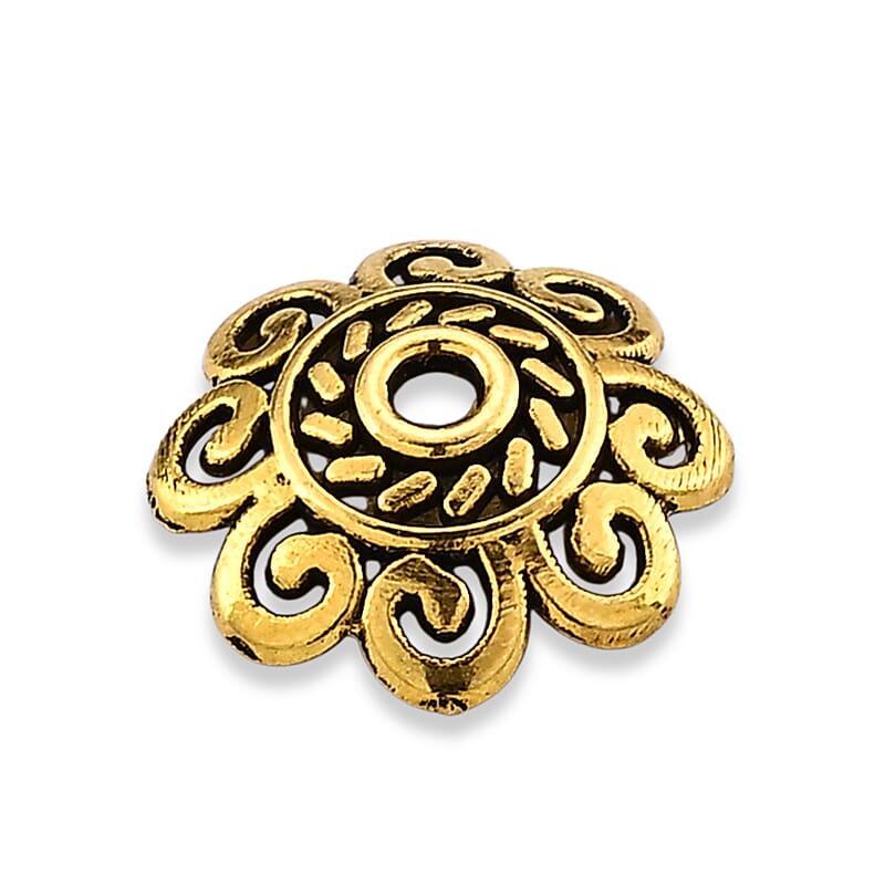 GCS Set of 666pcs Flower Bead Caps in Goldtone