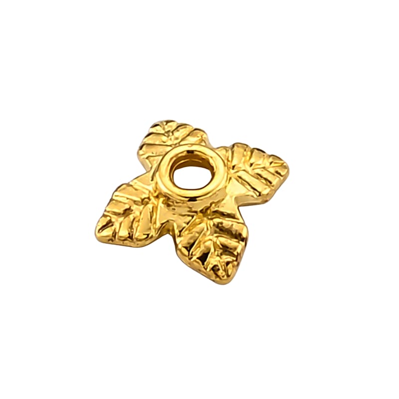 GCS Set of 1000pcs 4 Petal Flower Bead Caps in Goldtone