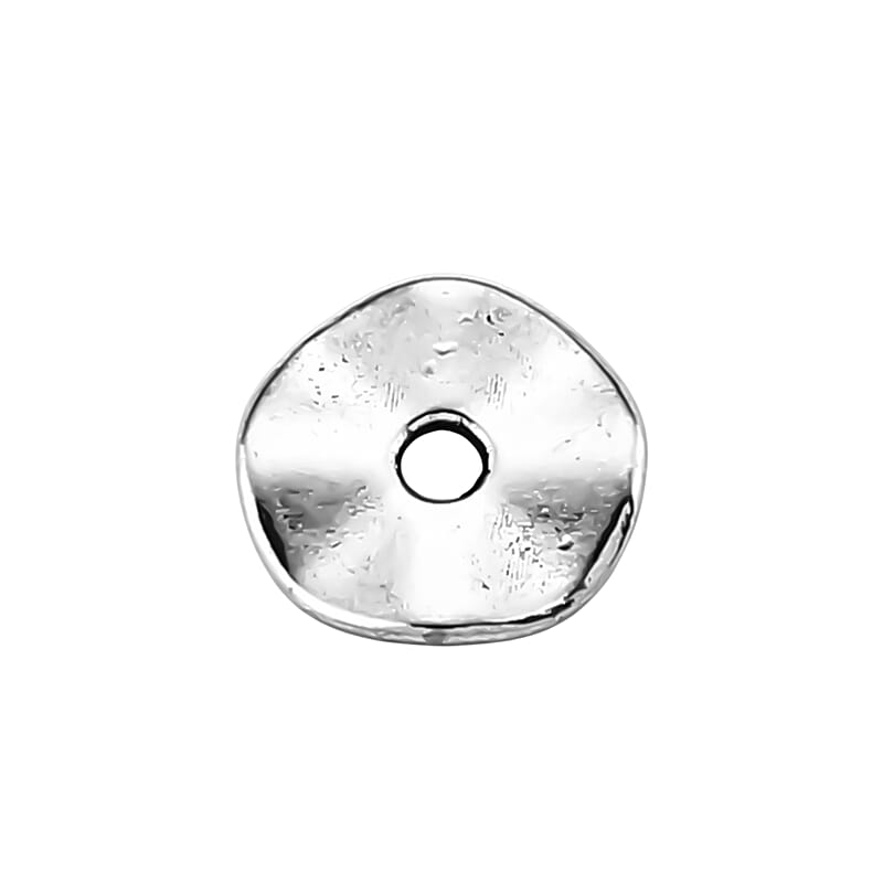 GCS Set of 700pcs Wavy Flat Round Spacer Beads in Silvertone