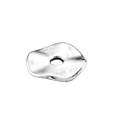 GCS Set of 700pcs Wavy Flat Round Spacer Beads in Silvertone