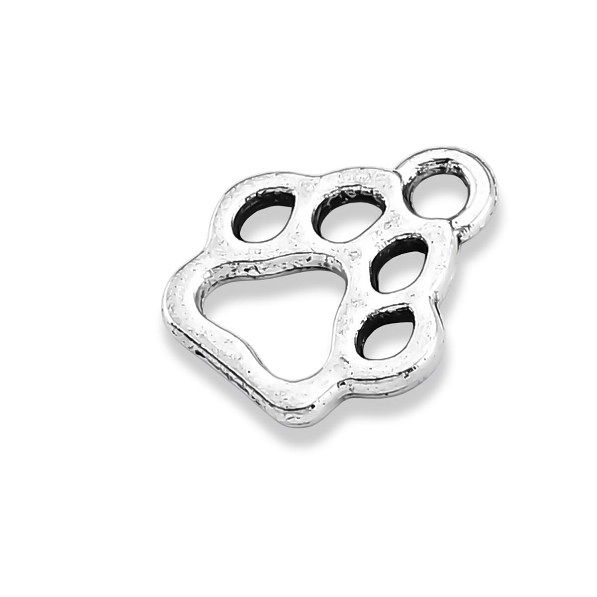 GCS Set of 100pcs Dog Paw Charms in Silvertone