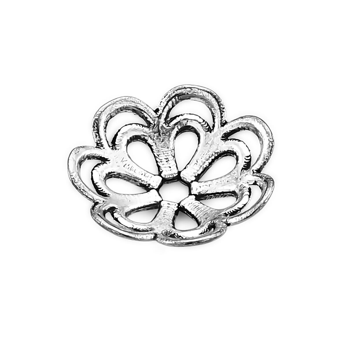 GCS Set of 100pcs Flower Shape Bead Caps in Silvertone