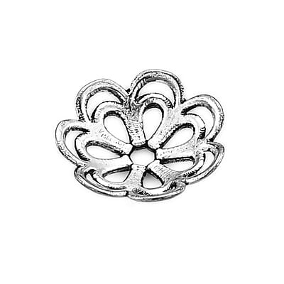 GCS Set of 100pcs Flower Shape Bead Caps in Silvertone