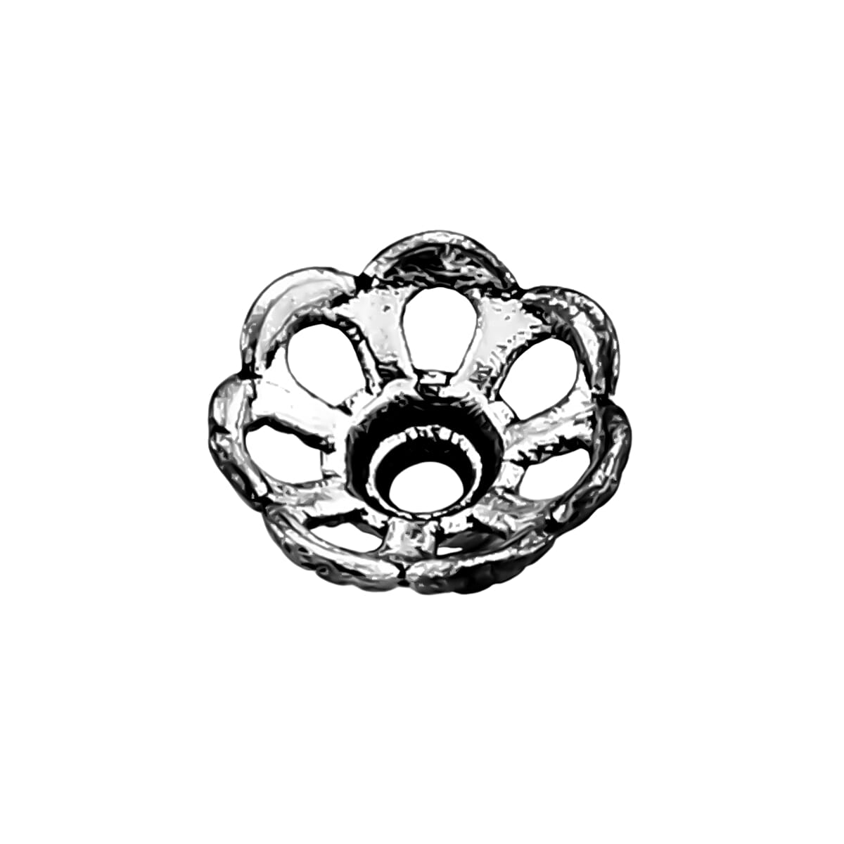 GCS Set of 800pcs Flower Shape Bead Caps in Silvertone