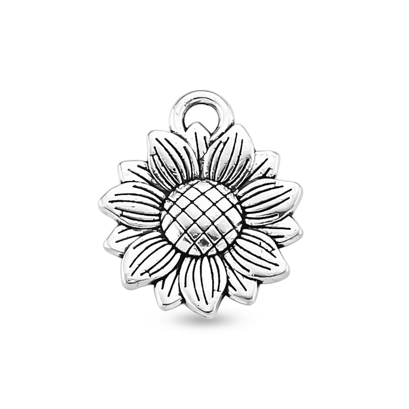 GCS Set of 50pcs Sunflower Pendant in Silvertone