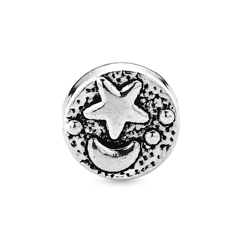 GCS Set of 100pcs Star & Moon Spacer Beads in Silvertone