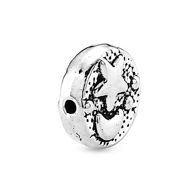 GCS Set of 100pcs Star & Moon Spacer Beads in Silvertone