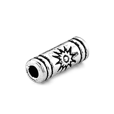 GCS Set of 100pcs Column Shape Spacer Beads in Silvertone