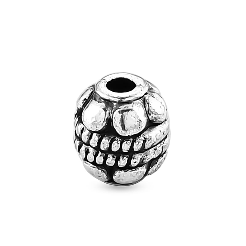 GCS Set of 100pcs Oval Shape Spacer Beads in Silvertone