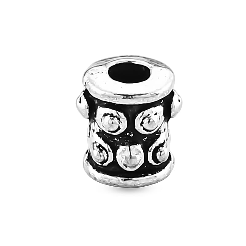 GCS Set of 200pcs Column Shape Spacer Beads in Silvertone