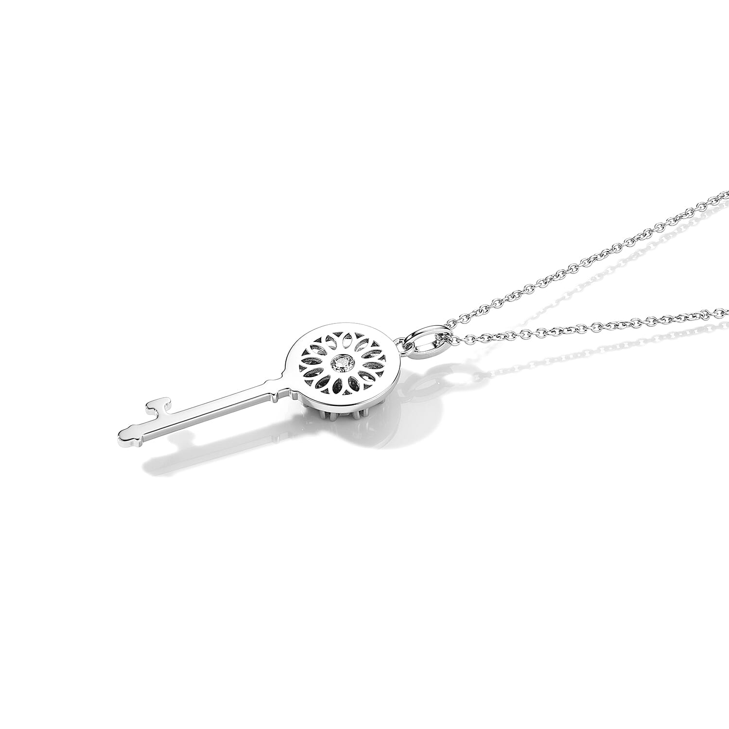 Multi-Tourmaline and Simulated Diamond 4.00 ctw Pendant in Silvertone with Stainless Steel Necklace (20 Inches)