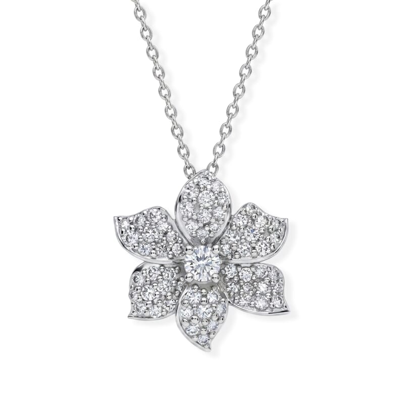 Luxuriant Lab Grown Diamond G-H SI 0.50 ctw Pendant Necklace in Rhodium Over Sterling Silver 20 Inches