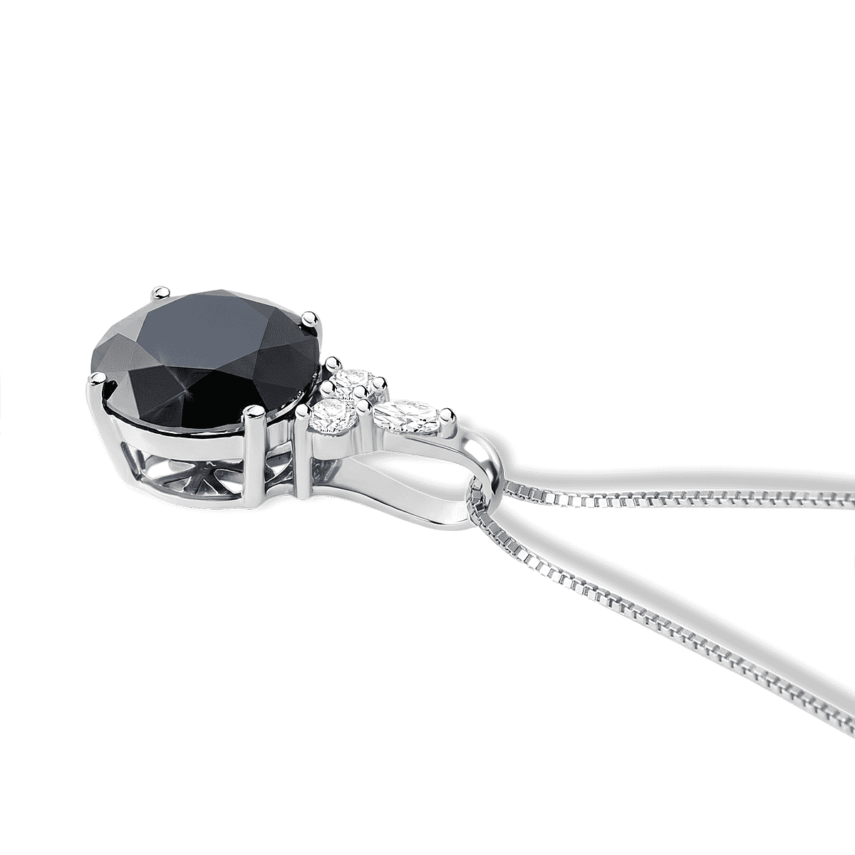D'Joy Black and White Moissanite 4.65 ctw Pendant Necklace in Rhodium Over Sterling Silver 18 Inches image number 1