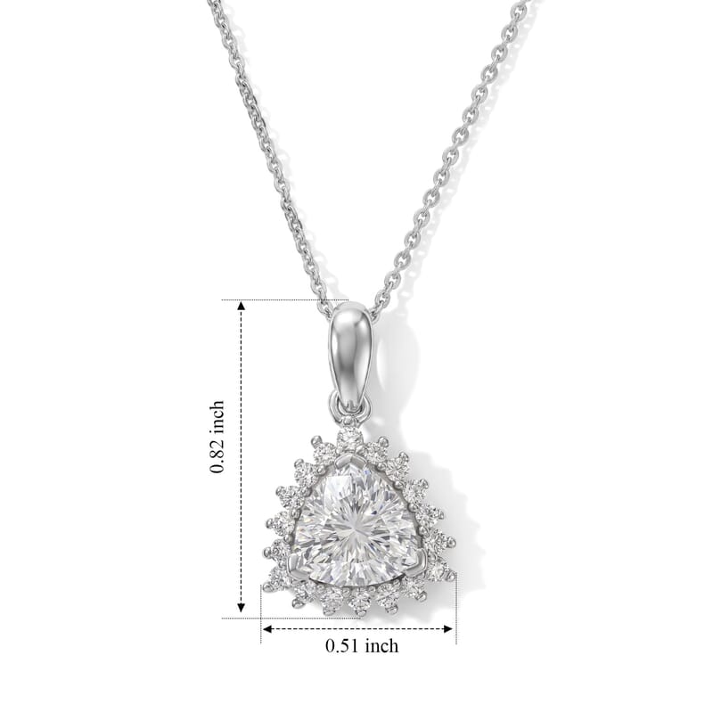 D'Joy Moissanite 2.40 ctw Pendant Necklace (20 Inches) in Rhodium Over Sterling Silver