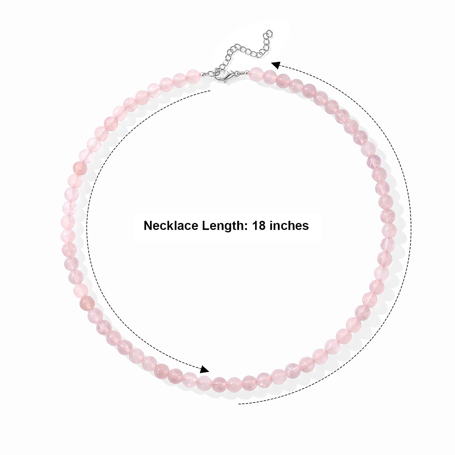 Galilea Rose Quartz 200.80 ctw Beaded Necklace 18-20 Inches and Stretch Bracelet and Earrings in Stainless Steel