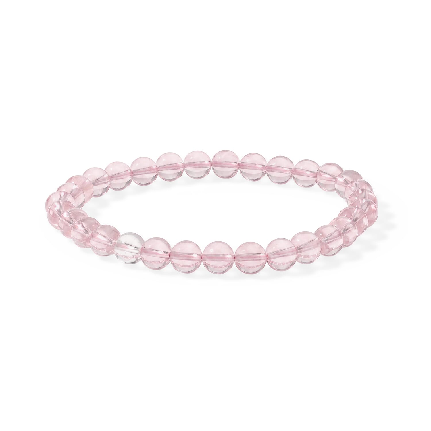 Galilea Rose Quartz 200.80 ctw Beaded Necklace 18-20 Inches and Stretch Bracelet and Earrings in Stainless Steel