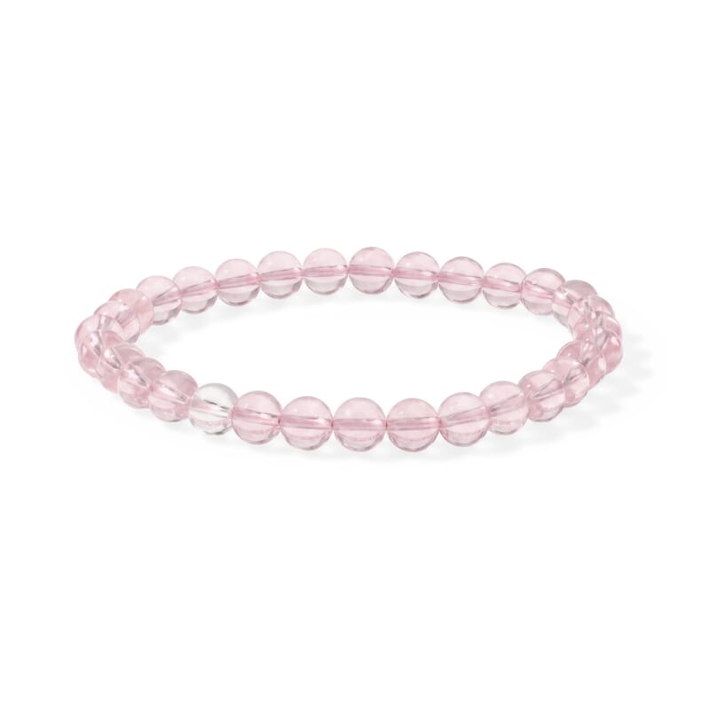 Galilea Rose Quartz 200.80 ctw Beaded Necklace 18-20 Inches and Stretch Bracelet and Earrings in Stainless Steel