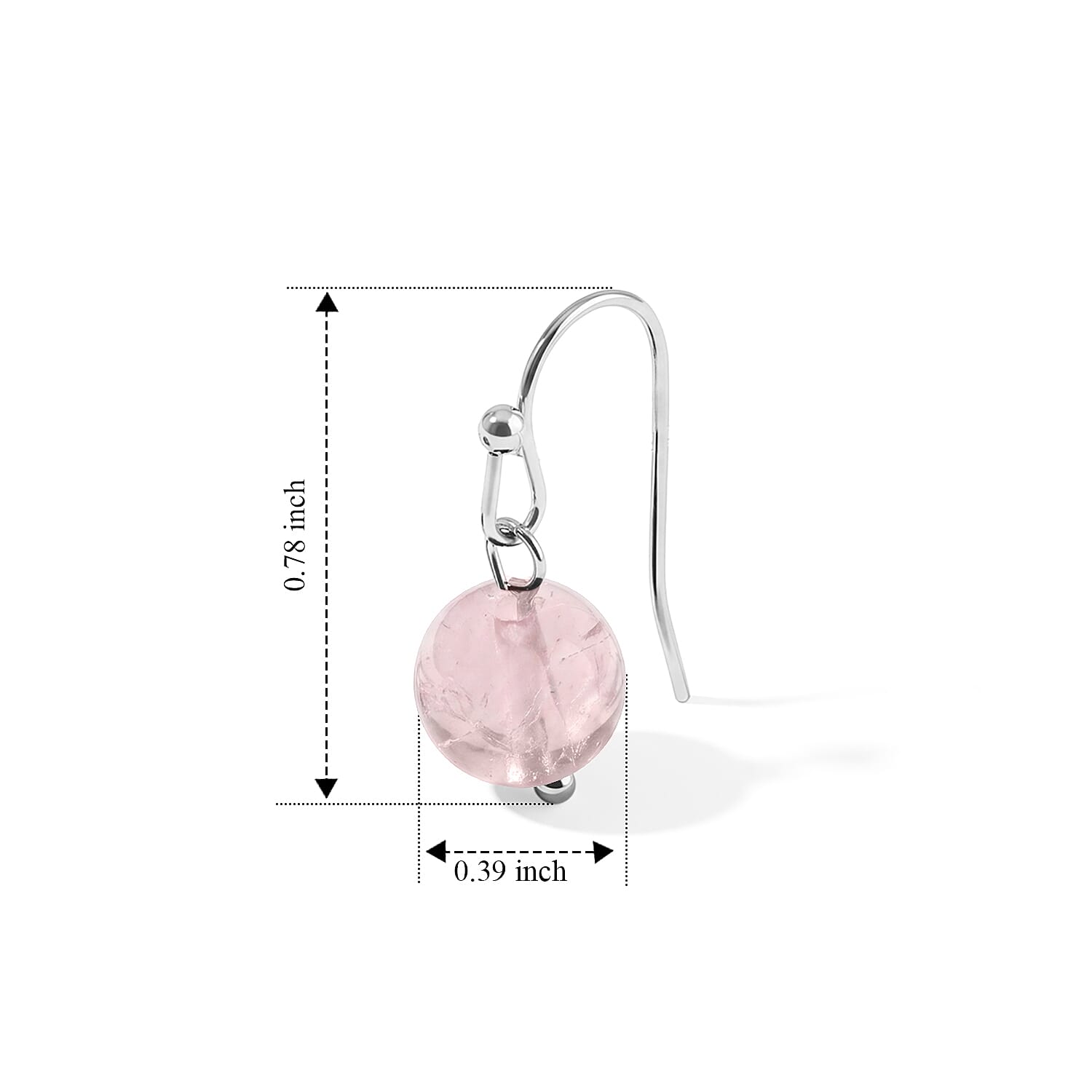 Galilea Rose Quartz 200.80 ctw Beaded Necklace 18-20 Inches and Stretch Bracelet and Earrings in Stainless Steel