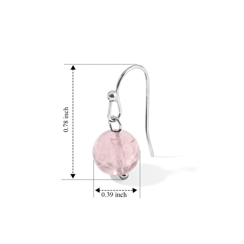Galilea Rose Quartz 200.80 ctw Beaded Necklace 18-20 Inches and Stretch Bracelet and Earrings in Stainless Steel