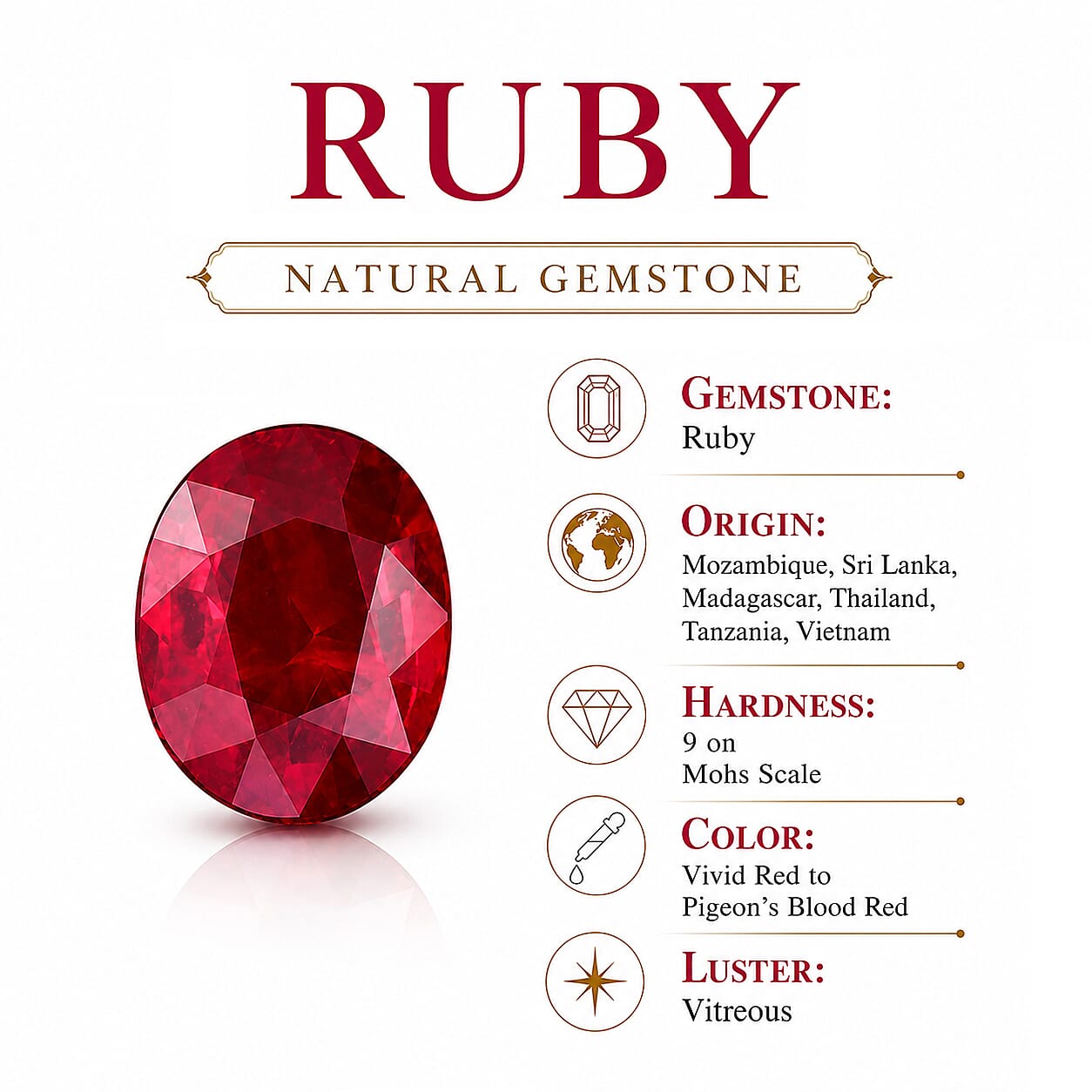 D'Joy Niassa Ruby (FF) and Moissanite 7.40 ctw Pendant Necklace in 18K Vermeil Yellow Gold Over Sterling Silver 20 Inches