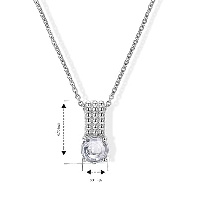 EverTrue Simulated Diamond Bubble Brilliance Pendant in Platinum Bond with Stainless Steel Necklace 20 Inches