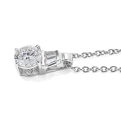 EverTrue Moissanite 1.40 ctw Pendant in Platinum Bond with Stainless Steel Necklace 20 Inches