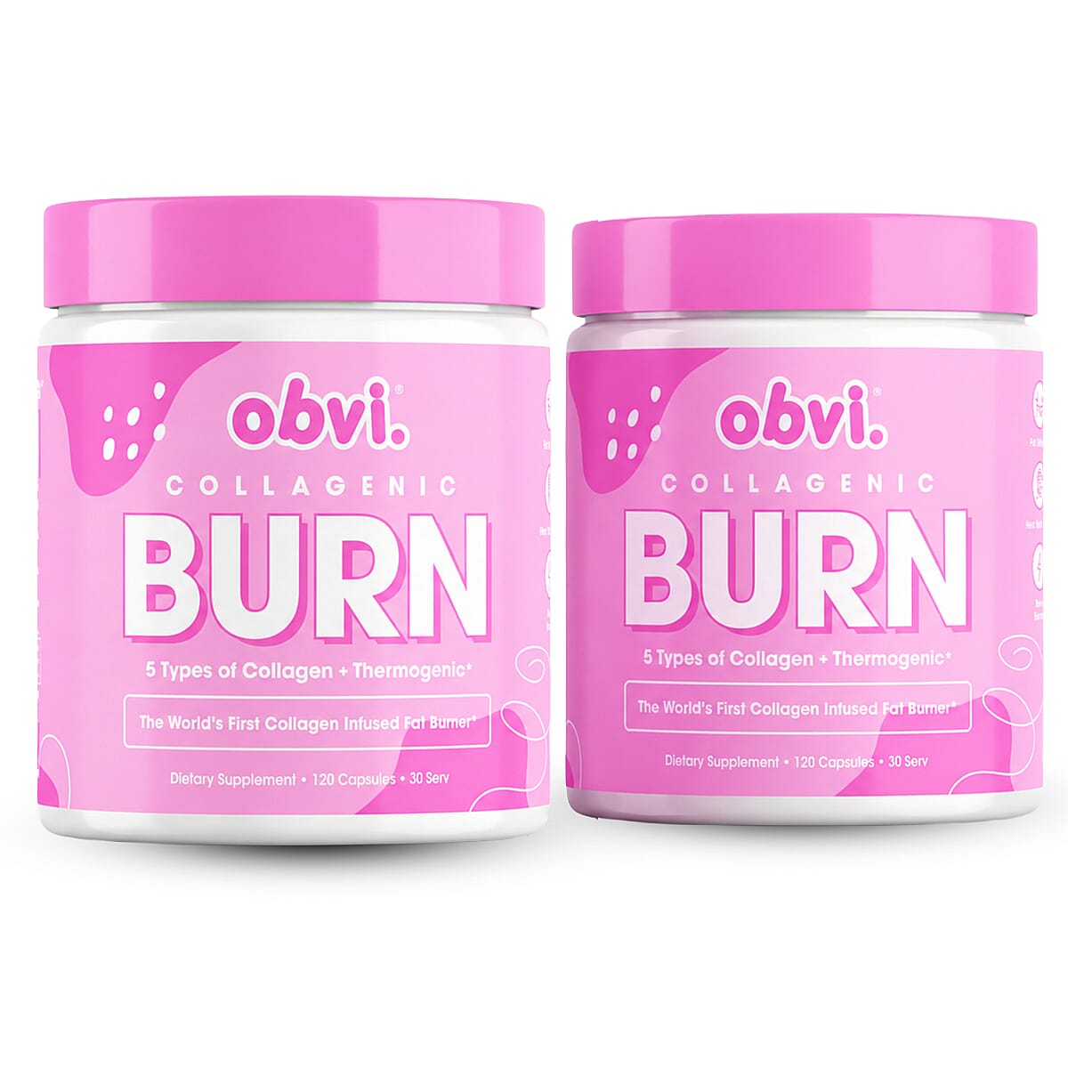 Obvi Collagenic Burn Dietary Fat Burner Supplement (120 Capsules) Made in US - Set of 2