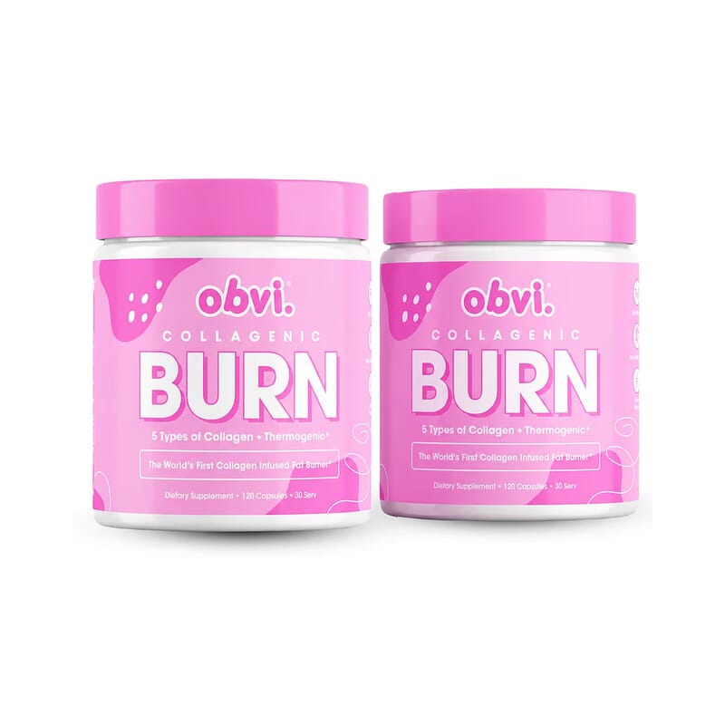 Obvi Collagenic Burn Dietary Fat Burner Supplement (120 Capsules) Made in US - Set of 2