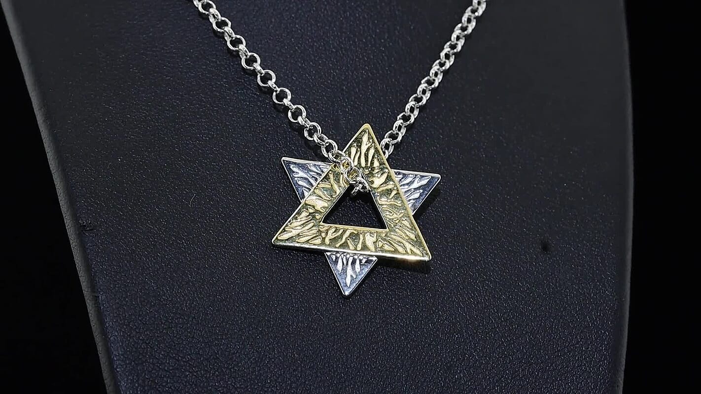 D'Joy Passport to Israel 18K Vermeil YG and Rhodium Over Sterling Silver Pendant Necklace (20 Inches) (7.50 g)  4500128