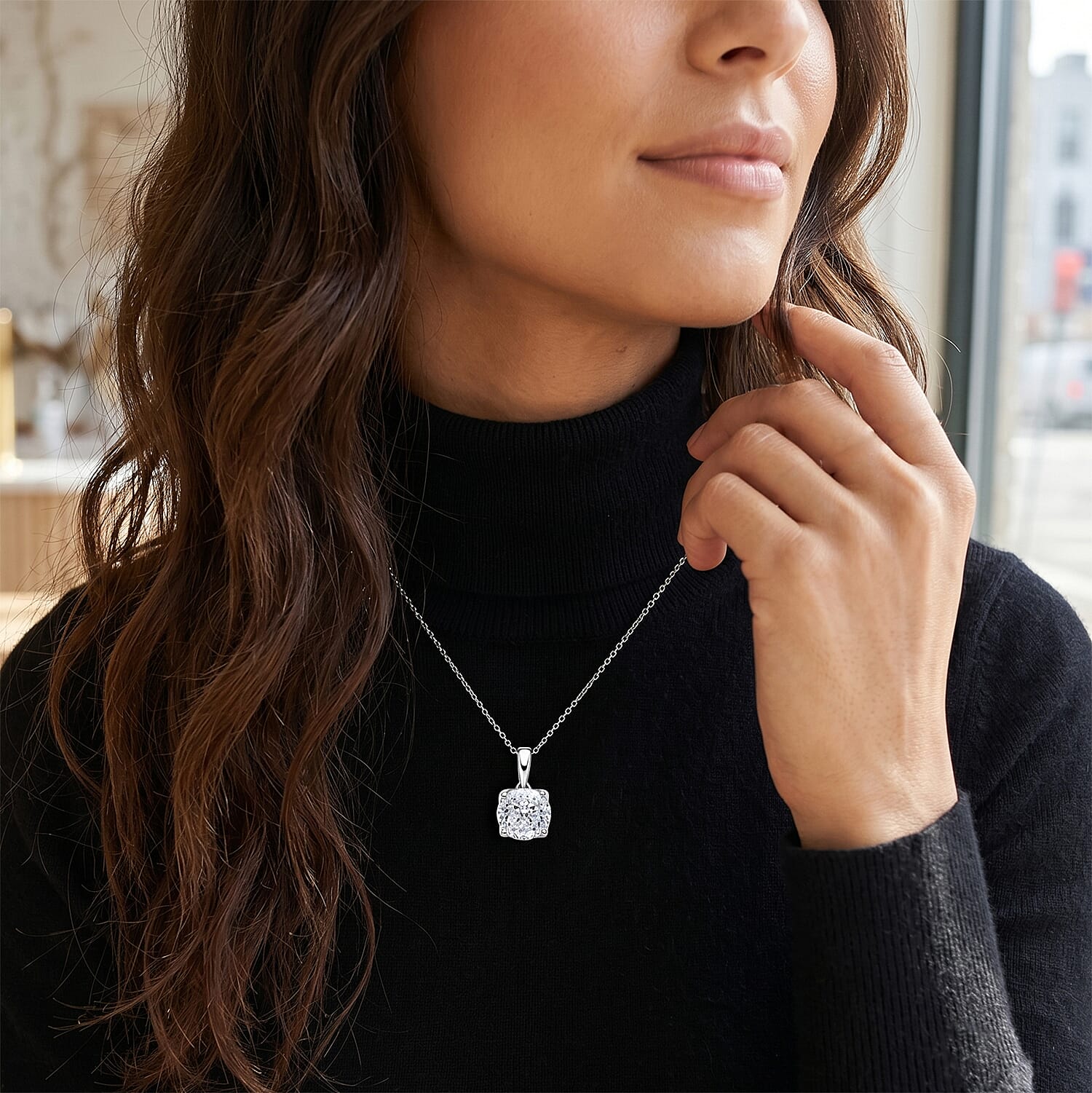 Luxuriant Lab Grown Diamond E-F VS 2.00 ctw Pendant Necklace in 14K White Gold 20 Inches