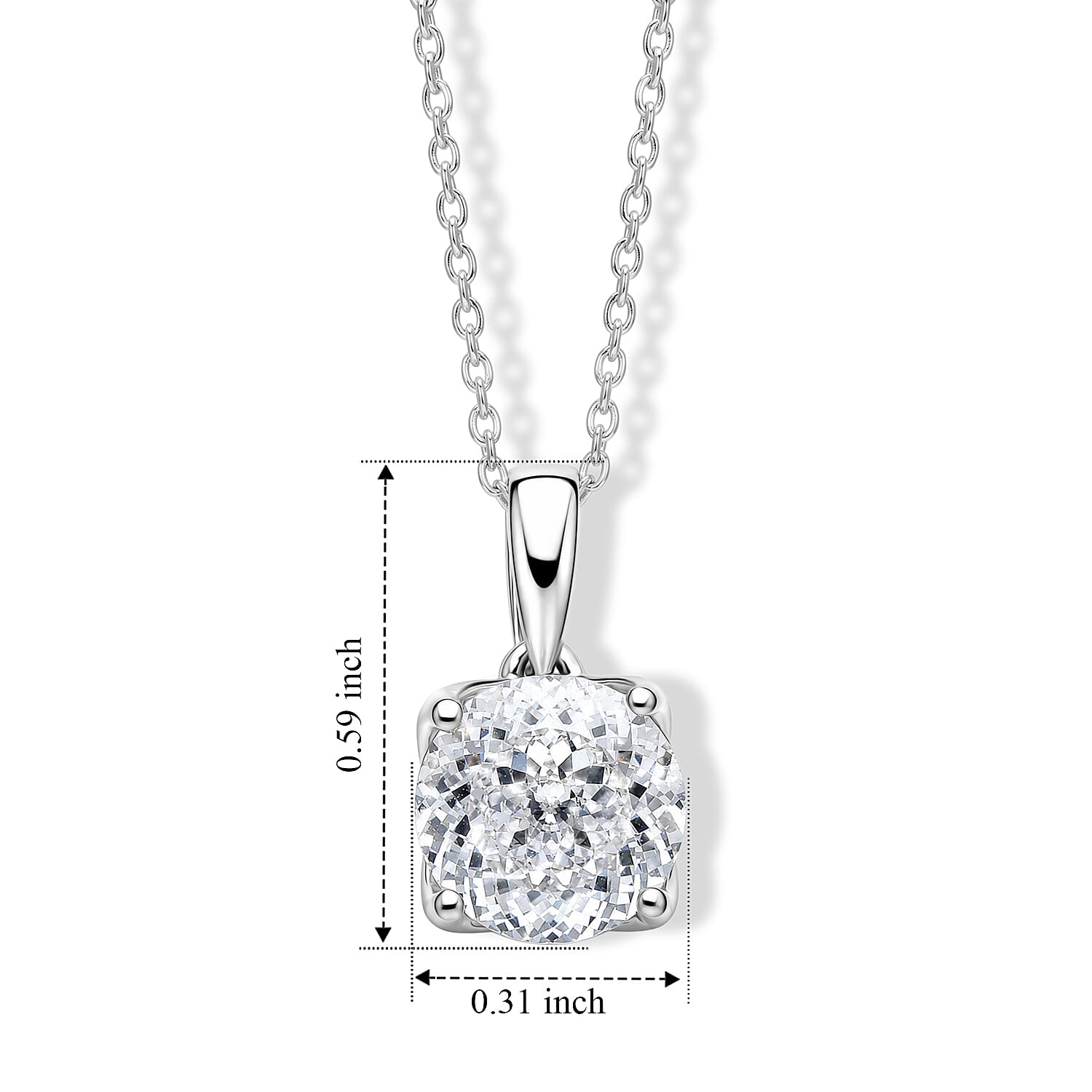 Luxuriant Lab Grown Diamond E-F VS 2.00 ctw Pendant Necklace in 14K White Gold 20 Inches
