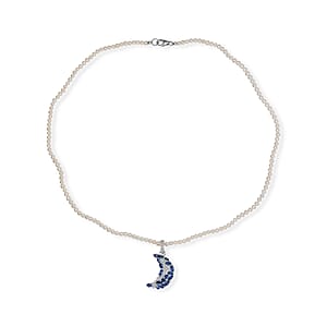GP Celestial Dream Collection Kashmir Kyanite, Multi Gemstone Pendant with Beaded Necklace (20 Inches) in Rhodium Over Sterling Silver 43.50 ctw
