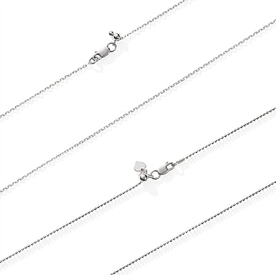 Italian Sterling Silver Set of 2 Beaded and Wheat Chain Necklace (24 Inches) (6.30 g)