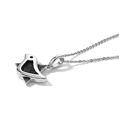 D'Joy Passport to Israel Pendant Necklace in Rhodium Over Sterling Silver 20 Inches 4.80 Grams