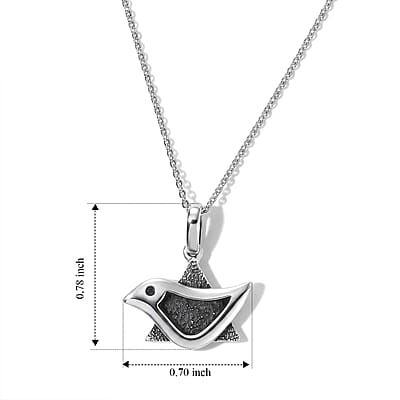 D'Joy Passport to Israel Pendant Necklace in Rhodium Over Sterling Silver 20 Inches 4.80 Grams
