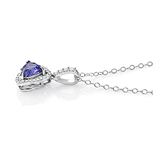 GP Celestial Dream Collection Premium Tanzanite and White Zircon 1.50 ctw Pendant Necklace in Rhodium Over Sterling Silver 18 Inches 