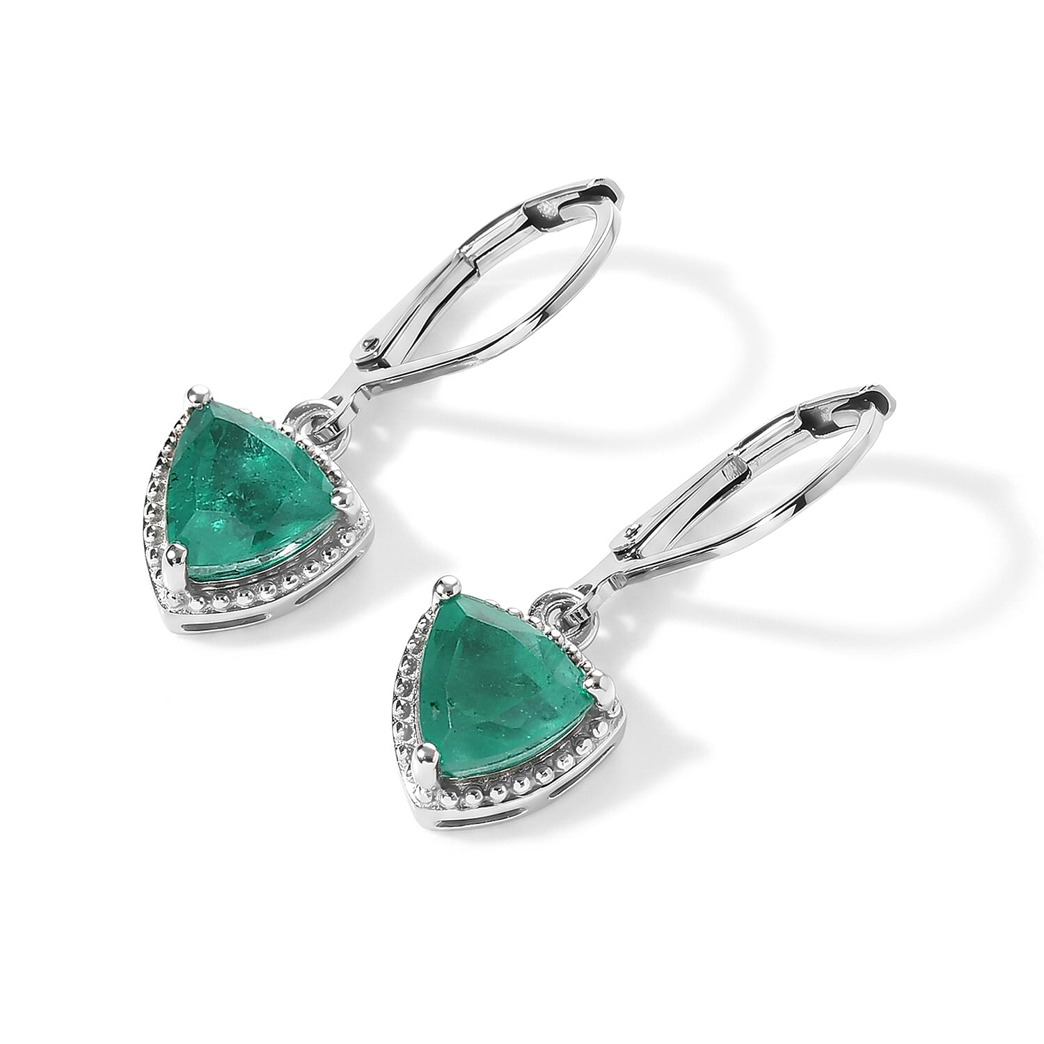 EverTrue Emeraldine Quartz (Triplet) 6.00 ctw Earrings, Ring (Size 5) and Pendant in 18K YG Plated and Platinum Bond with Stainless Steel Necklace 20 Inches