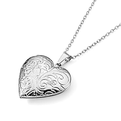 Heart Pendant Necklace in Stainless Steel 20-22 Inches