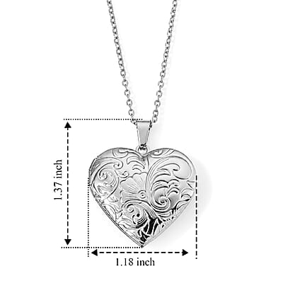 Heart Pendant Necklace in Stainless Steel 20-22 Inches