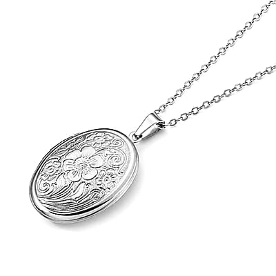 Round Pendant Necklace in Stainless Steel 20-22Inches