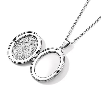 Round Pendant Necklace in Stainless Steel 20-22Inches