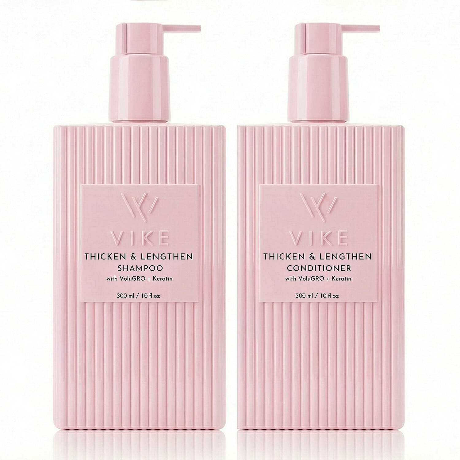VIKE Thicken & Lengthen Shampoo & Conditioner with VoluGRO + Keratin (10oz Each) Made in US