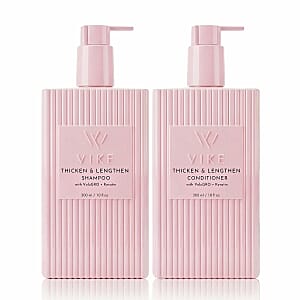 VIKE Thicken & Lengthen Shampoo & Conditioner with VoluGRO + Keratin (10oz Each) Made in US