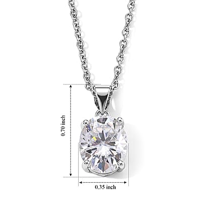 EverTrue Moissanite 3.80 ctw Pendant in Platinum Bond with Stainless Steel Necklace (20 Inches)