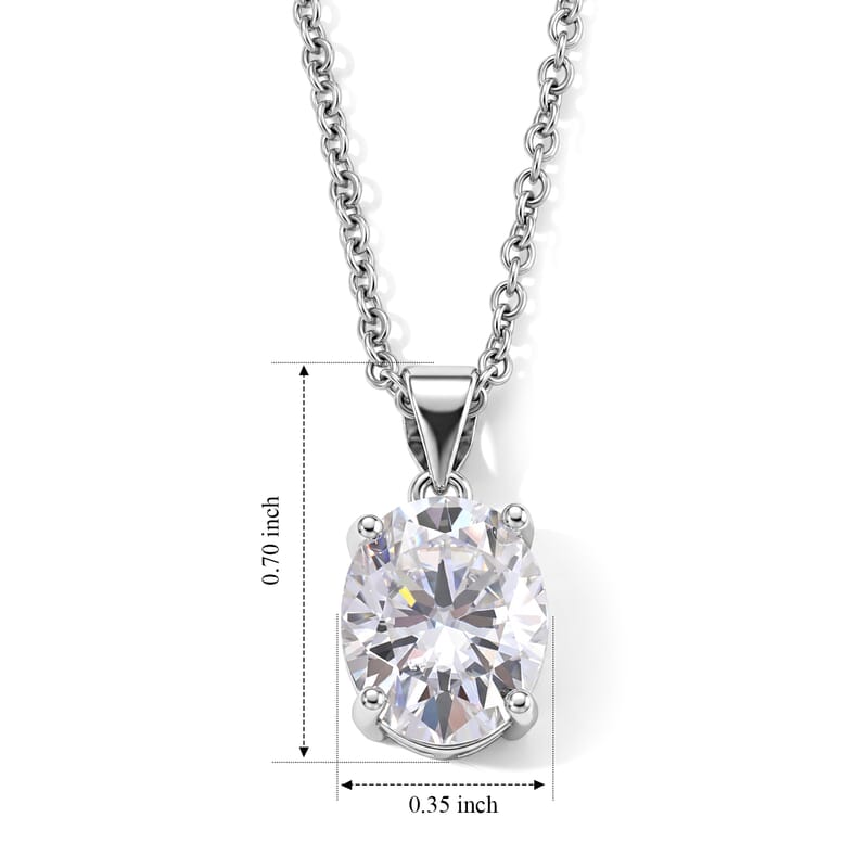 EverTrue Moissanite 3.80 ctw Pendant in Platinum Bond with Stainless Steel Necklace (20 Inches)