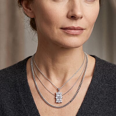 EverTrue Moissanite 2.00 ctw Pendant in Platinum Bond with Stainless Steel Necklace (20 Inches)